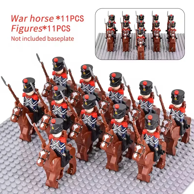 10 Stück Napoleonische Kriege Militärsoldaten Bausteine WW2 Minifiguren Französische Britische Füsilier Gewehre Waffen Spielzeug für Kinder Image