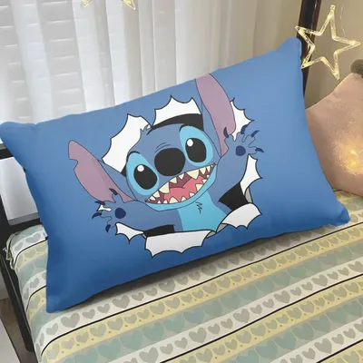 Schöner blauer Stich-Kissenbezug aus weichem Plüschmaterial, perfekter Kissenbezug für Sofa, Schlafzimmer oder Kinderzimmer Image