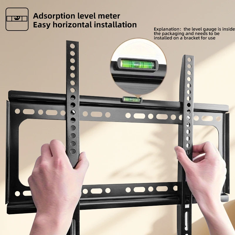 Feste TV-Wandhalterung für 26-63-Zoll-Bildschirme, Metall, VESA-Halterung 400 x 400 mm, tragend 50 kg/110 lb, sichere Montage für Zuhause Image