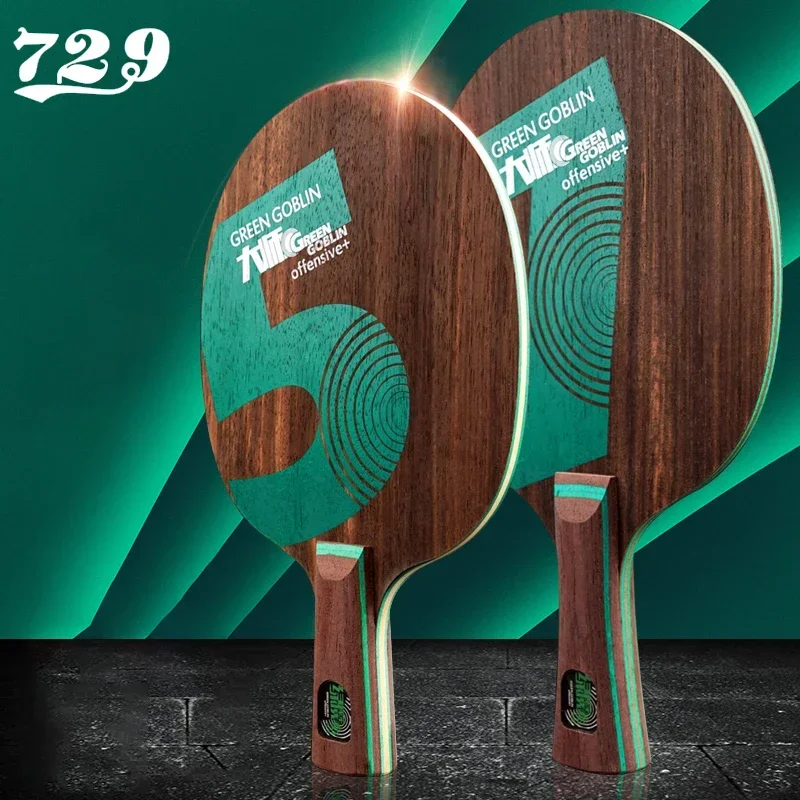 Friendship 729 Tischtennisschläger Master Green Goblin 5/7 Ebenholz Tischtennisschläger Offensiver Tischtennisschläger Image