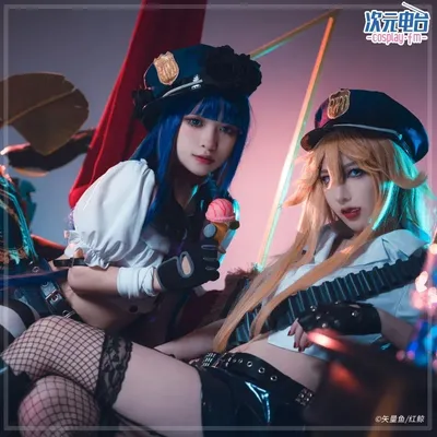 Höschen Anarchie Cosplay Kostüm Anime Höschen & Strumpf mit Strumpf gürtel Dokidoki-R Strumpf Höschen Frauen Polizei Uniform Image