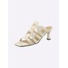 Pantolette HEINE, Damen, Gr. 40, beige, Leder, Rindsleder, Rindsleder, feminin, Schuhe