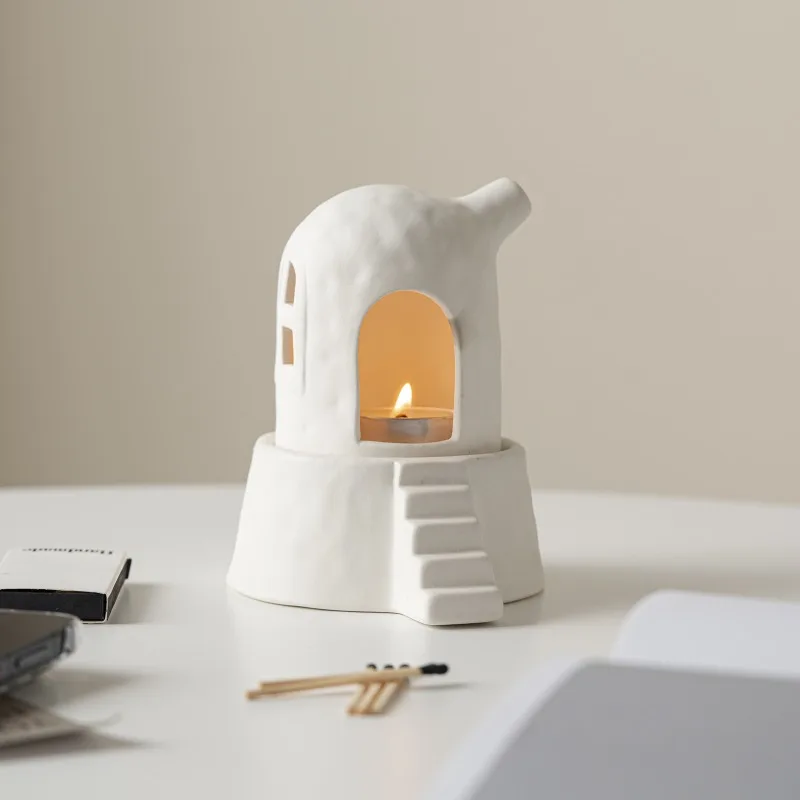 Ins Stil Atmosphäre Haus Kerzenhalter Keramik Handwerk Geschenk High-end-Dekoration Schlafzimmer Aromatherapie Kerzenhalter Image