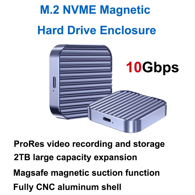 Magnetisches 2230 M.2 NVMe SSD-Gehäuse 10Gbps M.2 zu NVMe PCI-E M2 NVMe SSD-Hülle Externes SSD-Gehäuse für Laptop iPhone 15 Pro iPad Image