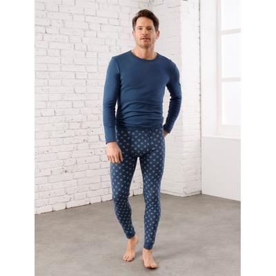 Unterziehshirt WÄSCHEPUR, Herren, Gr. 8, Normalgrößen, blau (dunkelblau), 100% Baumwolle, Rundhals, Langarm, Unterhemden Image