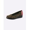 Ballerina HEINE, Damen, Gr. 37, braun (braun, schwarz), Textil, Leder, Lackleder, Glattleder, modisch, Schuhe
