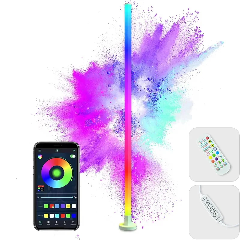 Smart RGB LED Stehleuchte Fernbedienung/Schalter/APP-Steuerung USB Musik Sync Ecke Moderne Stimmung Stehleuchte für Wohnzimmer Gaming Party