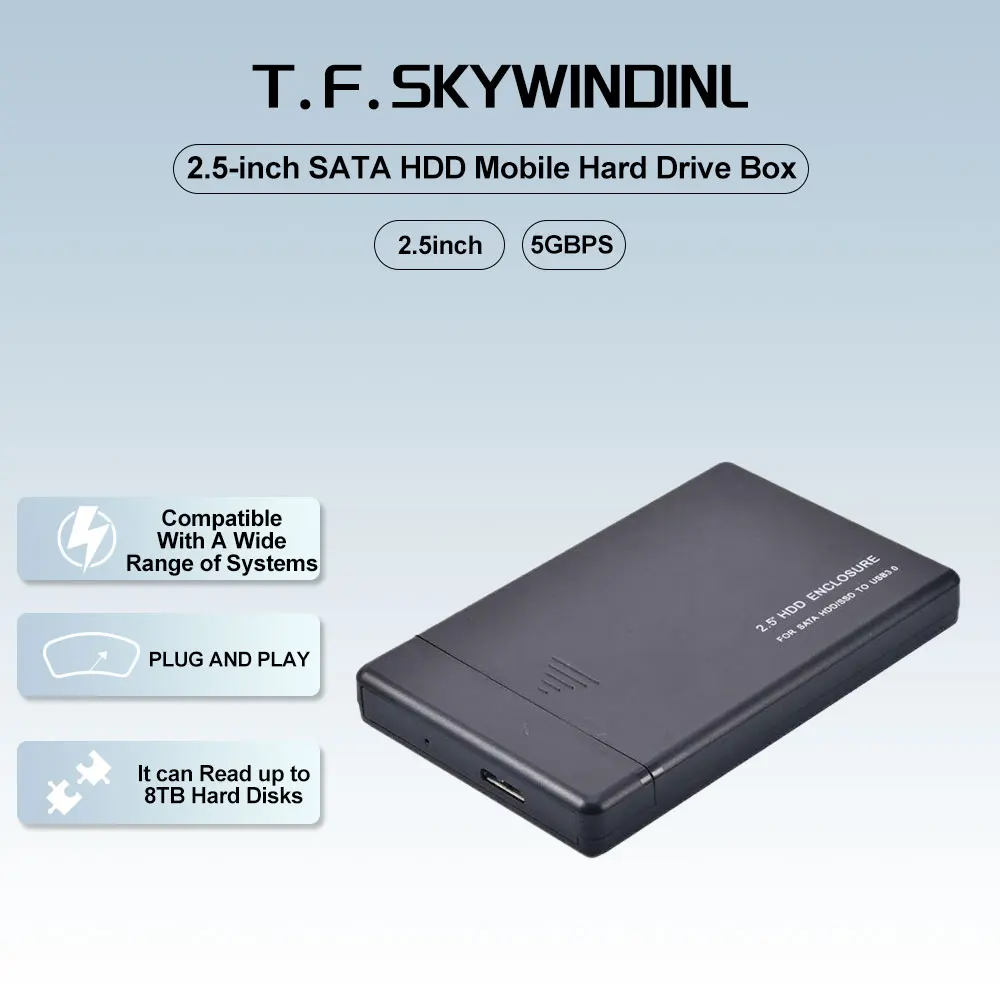 2,5-Zoll-SATA zu USB 3.1 3.0 2.0 Typ-C Gen2 HDD SSD-Gehäuse 5 GBPS Ultra-Speed tragbar für SSD-Festplatte HDD-Festplattengehäuse Image