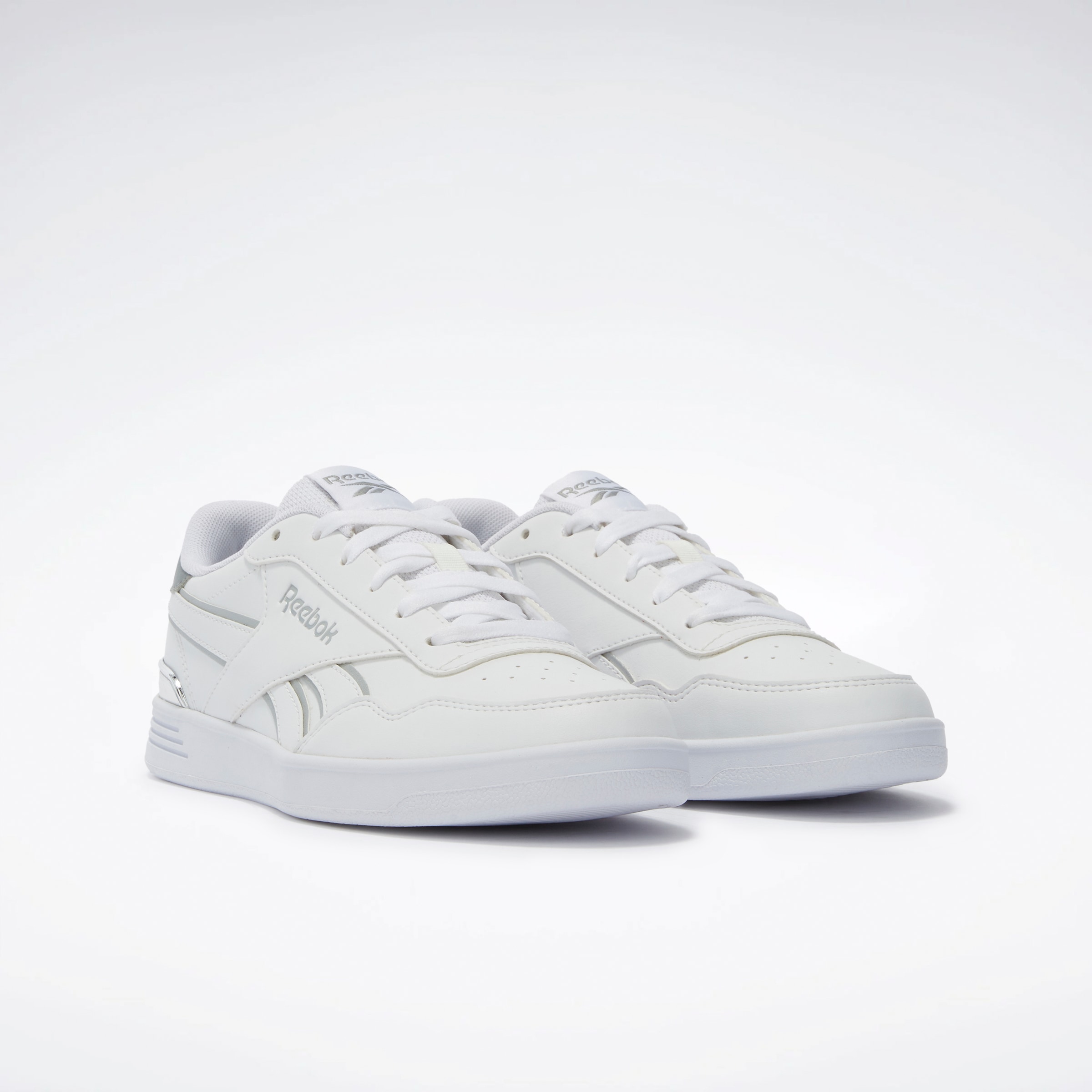 Sneaker REEBOK CLASSIC "REEBOK COURT ADVANCE CLIP", Damen, Gr. 38,5, weiß (ftwrweiß, grau1, chrome), Synthetik, Textil, Schuhe Sneaker