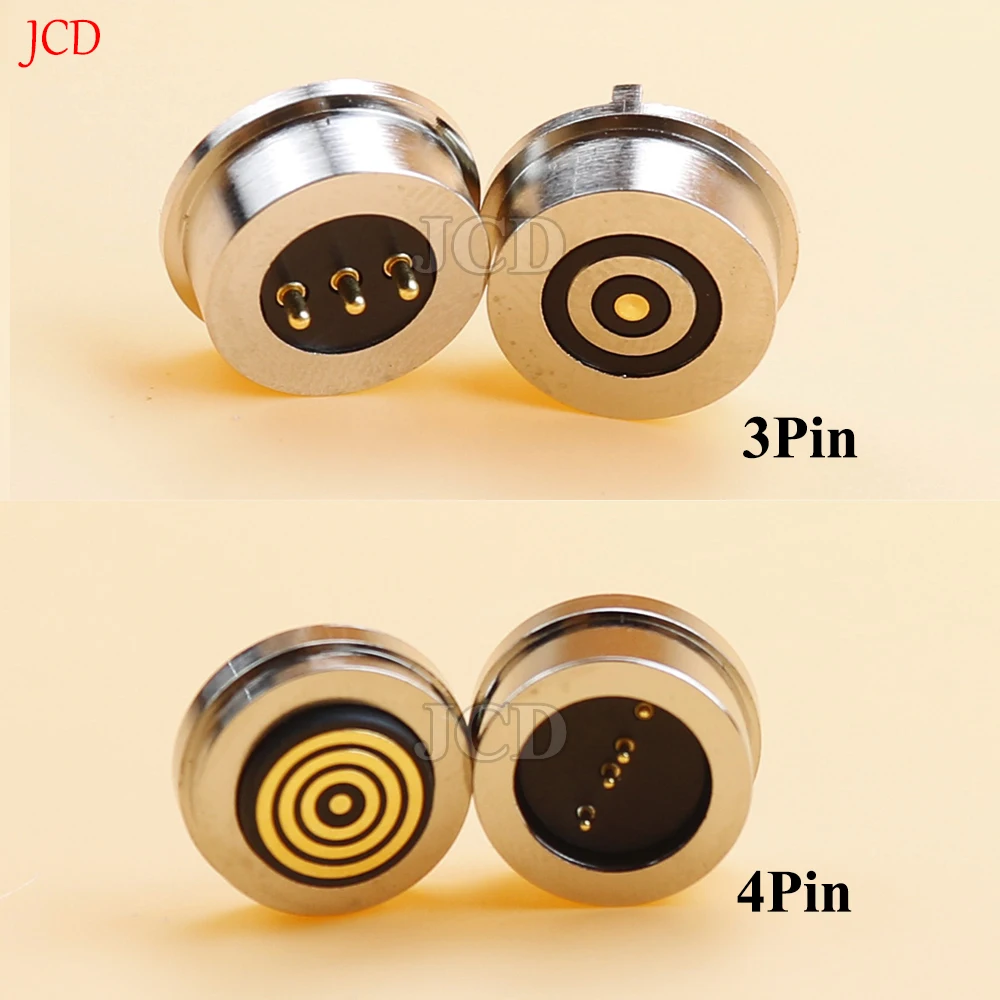 3-poliger 4-poliger wasserdichter magnetischer Pogo-Pin-Stecker, federbelastet, männlich, weiblich, 360 ° Blindsauger DC Signalübertragungsladen Image