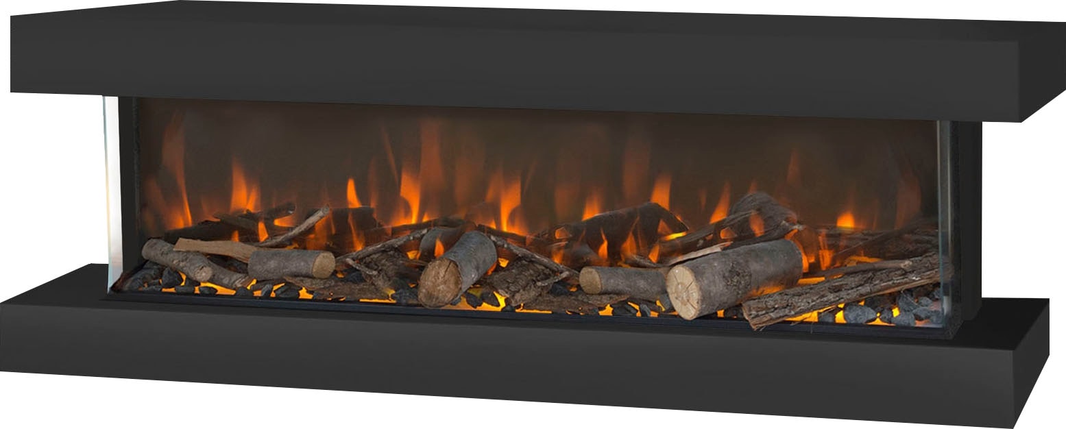 Elektrokamin XARALYN "Disegno 3D S90 zwart", schwarz, B:113,5cm H:47cm T:32cm, Elektrokaminöfen, 20/700/1400 W, inkl. Heizung