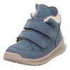 Lauflernschuh SUPERFIT "BREEZE WMS: mittel", Kinder, Gr. 22, blau (hellblau), Nubukleder, unifarben, Schuhe, Barfußschuh mit zwei Klettverschlüssen, Größenschablone zum Download