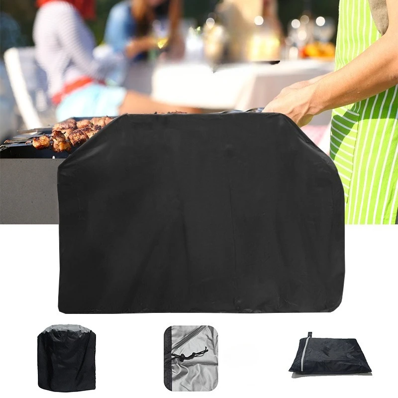 Housse de Barbecue étanche pour Barbecue en plein air, Anti-poussière, robuste, avec ourlet, cordon de serrage, accessoires de Barbecue