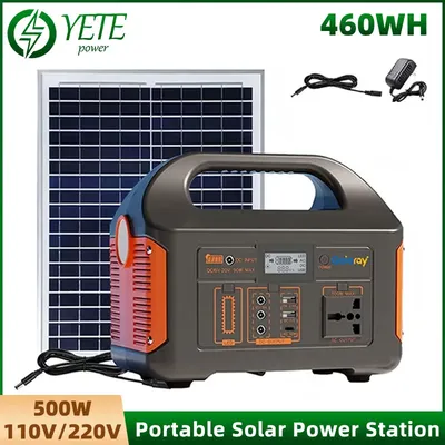 500W Portable Power Station 220V 110V Power Bank 460Wh LiFePO4 Solar Power Generator Outdoor Energy For Camping RV