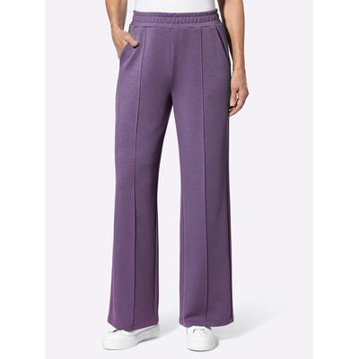 Jerseyhose CASUAL LOOKS, Damen, Gr. 46, Normalgrößen, lila (feige), 50% Modal, 44% Polyester, 6% Elasthan, unifarben, Hosen Image