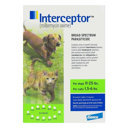 Interceptor Pour Petits Chiens 11-25 Lbs (Vert) 3 croquettes
