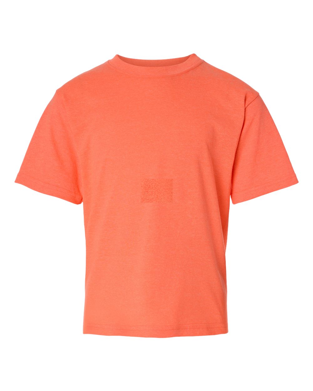 M&O MO4850 Youth Gold Soft Touch T-Shirt in Heather Coral size Large | Cotton 4850