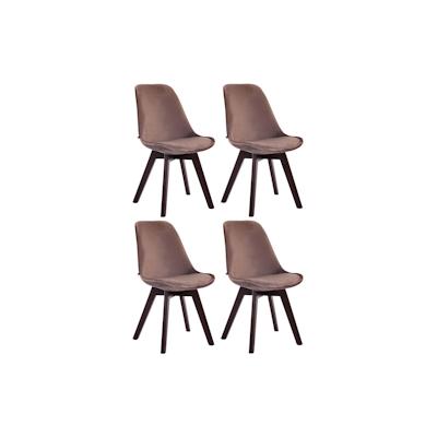 CLP 4er Set Besucherstühle Borneo Samt braun/walnuss Image