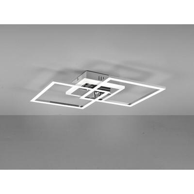 Reality Leuchten - led Deckenleuchte venida eckig Chrom Weiß, Stufen Dimmer - 57x35cm Image
