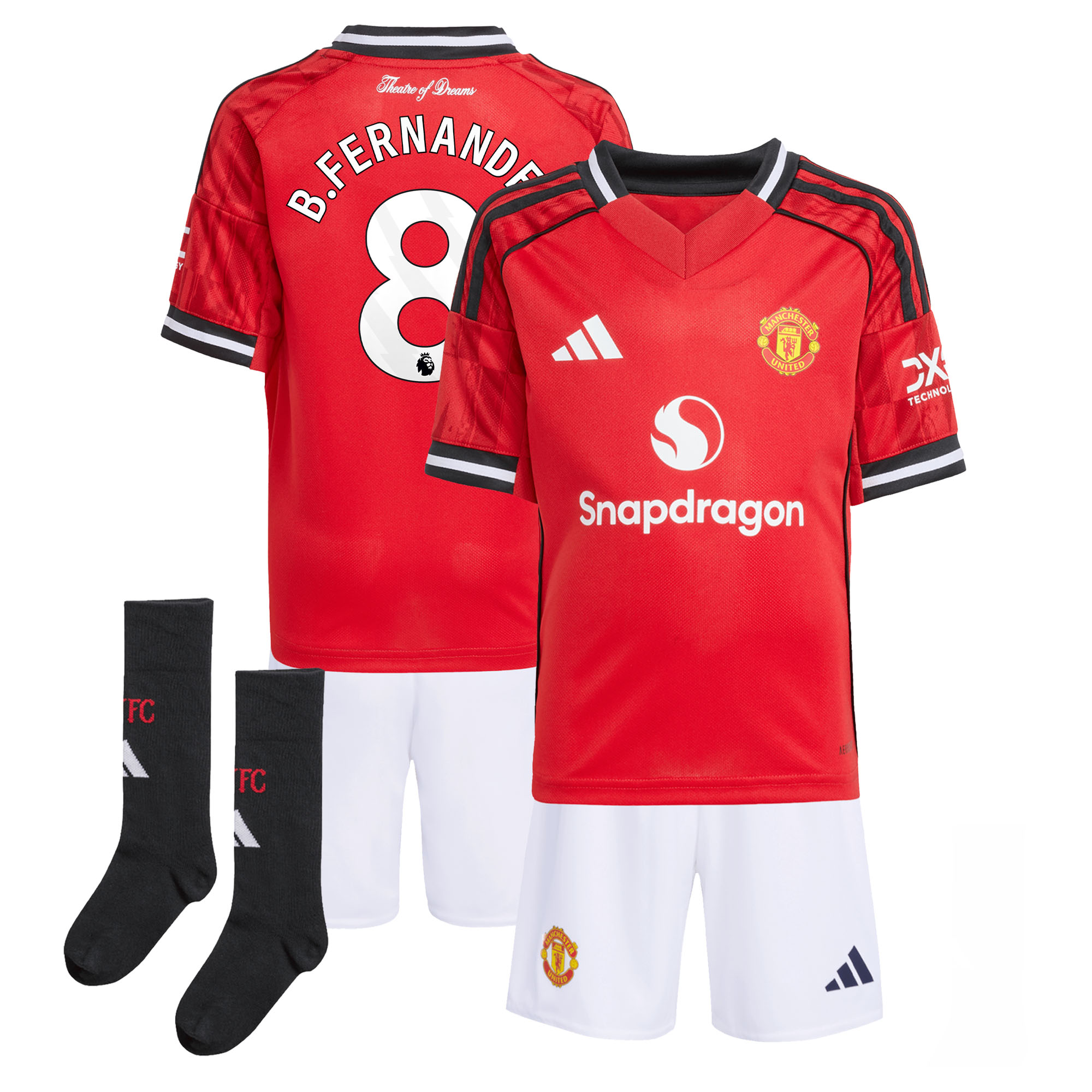 Manchester United adidas Heim-Kit Mini 2025-26 mit Aufdruck B. Fernandes 8 Image