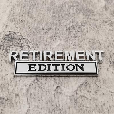 TEMU Retirement Edition Emblem Car Side Rear Front Hood Door Fender Bumper Metal Badge 3d Decal Sticker Car & Truck Emblems, Metal Construction, Easy To Apply 1pc Image
