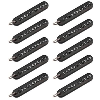 TEMU 10pcs Universal Car Keychain Set, -lost Phone , Plastic Keyring Carabiner , Pendant Accessory, Non-braided, Metal Image