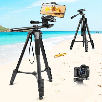 TEMU 70inch Camera Tripod And Monopod, Professional Aluminum Tripod Stand For Mirrorless Camera/dslr/cell Phone/camcorder/, With Phone Holder And Travel Bag (black)