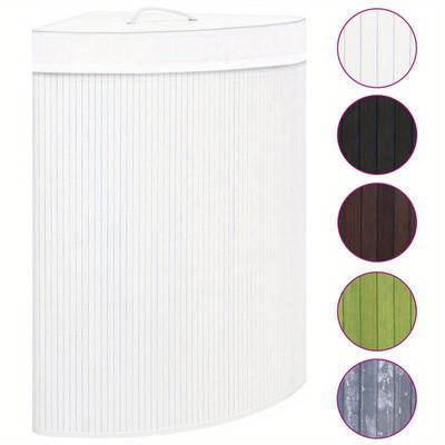 TEMU Corner Laundry Basket Bamboo White 60 L Image