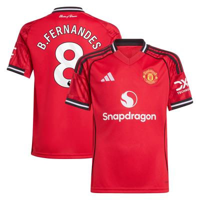 Manchester United adidas Heimtrikot 2025-26 - Kinder mit Aufdruck B. Fernandes 8