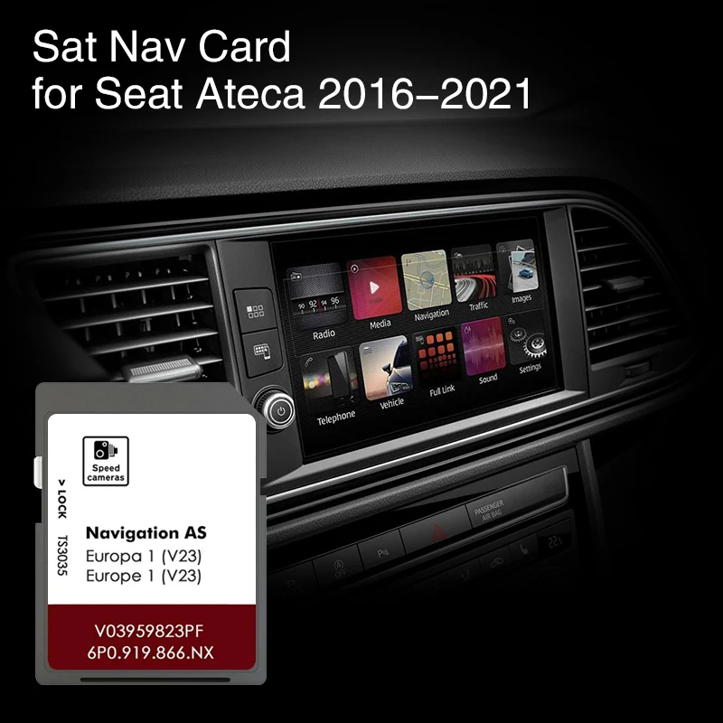 Für Seat Ateca Navi System 2016-2021 Karten Cover Polen Norwegen Slowenien Serbien Navigation SD GPS 32GB Karte