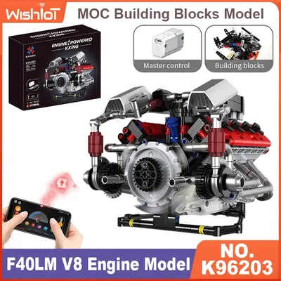 700 stücke F40LM V8 Motor Technische Bausteine Mit Motor + LED Licht APP Steuerung Programmierbare Auto Modell Montage Ziegel spielzeug Image