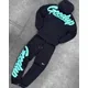 Street Hip-hop Gothpunk Nero Uomo Set American Harajuku Y2K Retro Lettera Felpa con cappuccio 2025 High Street Trendy Casual Allentato Abbigliamento