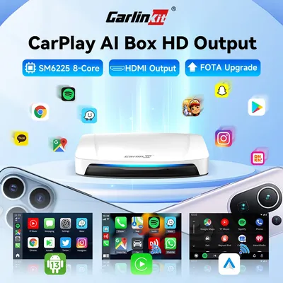 2025 Neues CarlinKit Android 13 CarPlay AI Box HDMI Wireless CarPlay Android Auto TV Video Box Qualcomm SM6225 8-Core Split Screen
