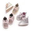 Modische High Top Frühling Und Herbst 0-18M Baby Schuhe PU Stoff Sohle Anti Slip Casual Sport Schuhe