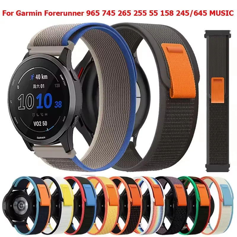 Trail Loop 20 22 mm Armband für Garmin Venu 3 2/SQ 2 Plus Nylon Alpine Band Forerunner 265 255 165 168 245 Musik Vivoactive 4 5 3 Image