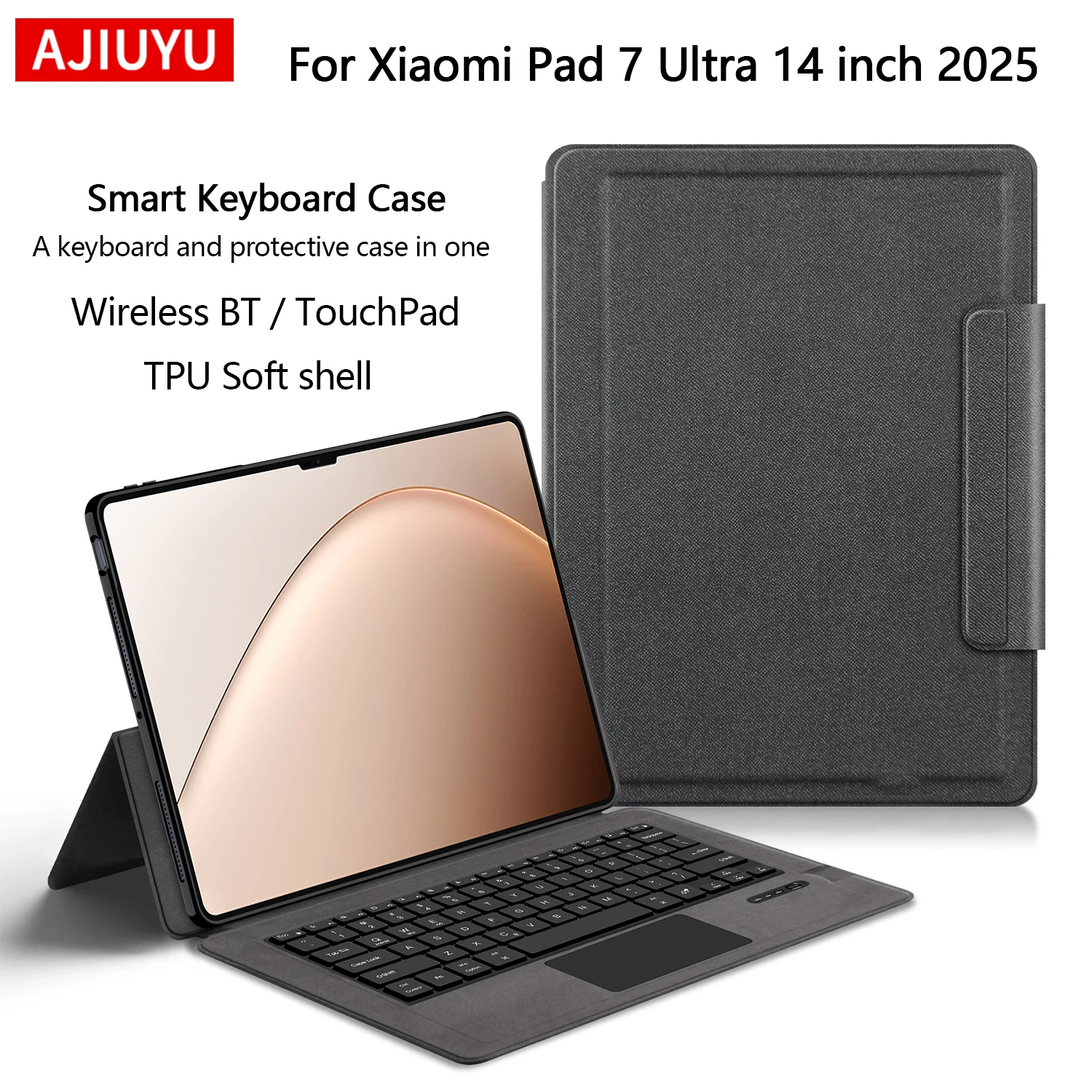 AJIUYU Drahtlose Tastatur Fall Für Xiaomi Pad 7 Ultra 14 zoll 2025 Tablet Mi Pad 7 ultra MiPad 7Ultra Magie trackPad Tastatur Fall Image