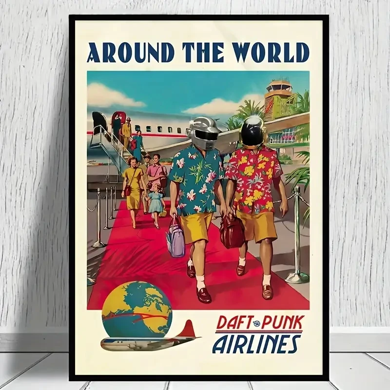 Retro Around The World Wandkunstdrucke Leinwand Malerei Poster Bild für Wohnzimmer Esszimmer Spielzimmer Home Deco Image