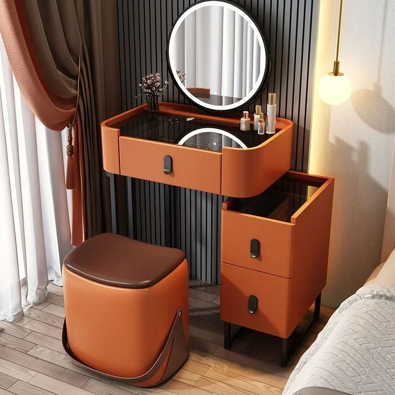 Mädchen Schlafzimmer Schminktisch Aufbewahrungshocker Massivholz Make-up Schreibtisch Home Kommode für Schlafzimmer Kommoden Eitelkeit mit Spiegeln Nordic
