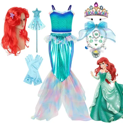 Disney Film Kleine Meerjungfrau Kostüm Spielen Geburtstag Idee Prinzessin Ariel Party Dress up Image