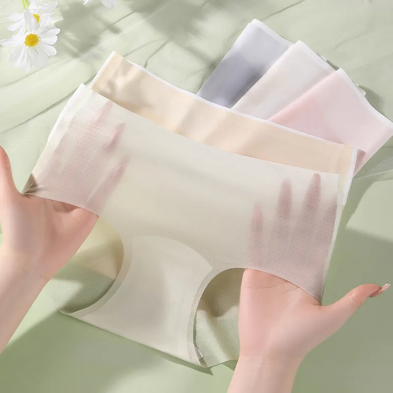 Weiche Damenhöschen, dünne Unterwäsche, sexy, bequem, mittlere Taille, atmungsaktiv, keine Spur, Eisseide, Unterwäsche, Slips, Dessous Image