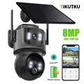 Telecamera solare WIFI ICsee 8MP 4K Doppia lente Doppia schermi Batteria wireless Telecamera IP CCTV