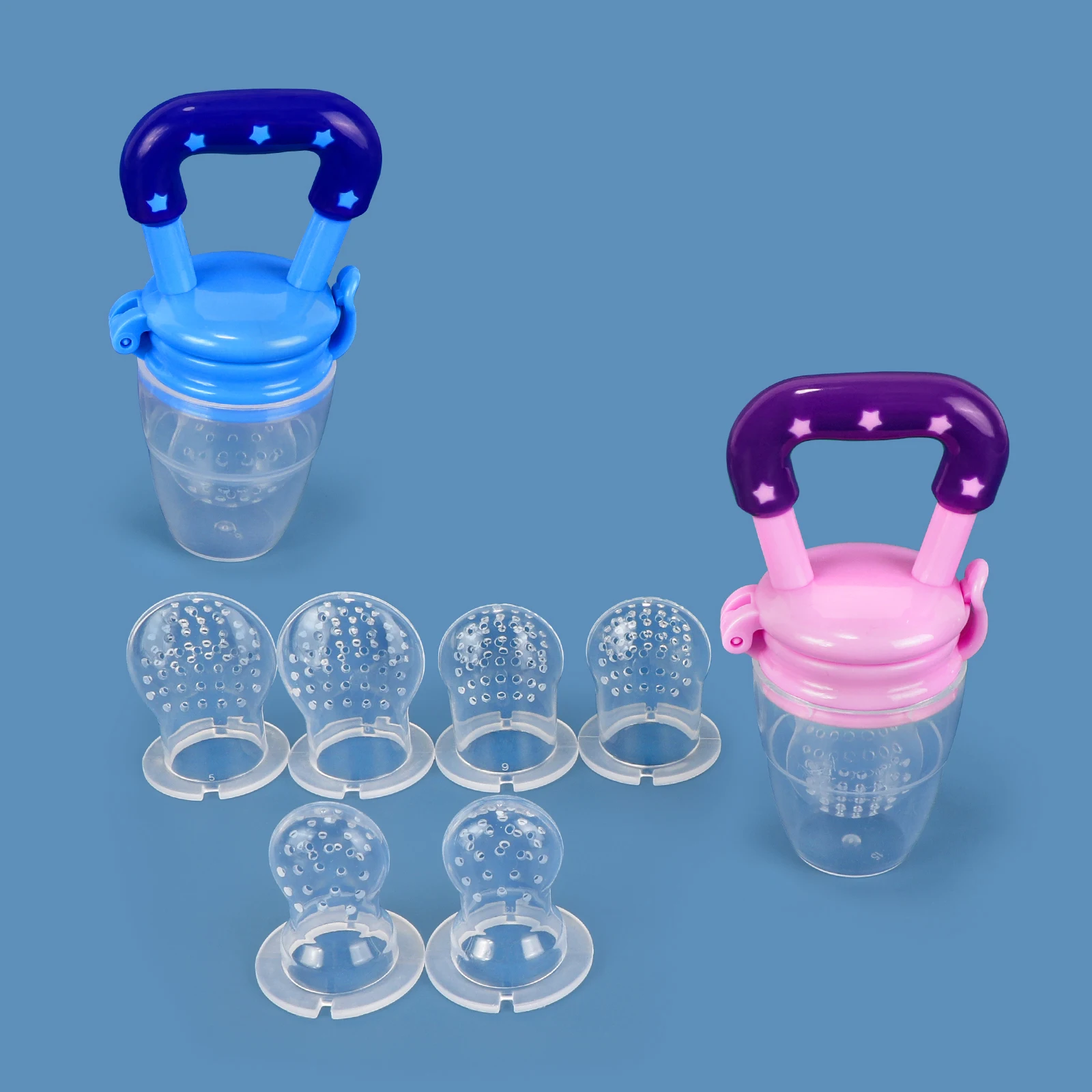 7PCS Baby Obst Und Gemüse Beißring Nahrungsergänzungsmittel Biss Le Silikon Baby Fütterung Geschirr Obst Fütterung Utensil Für Baby Image