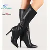 Größe 34-44 Weiches Leder Frühling Herbst Schuhe für Frauen Mode Spitze High Heel Stiefel 10CM