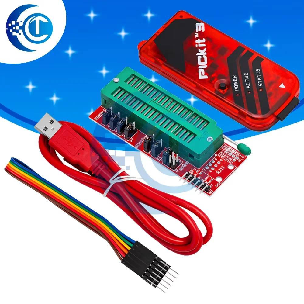 PICKIT3 PICKIT3.5 PICKIT 3 Programmierer Offline-Programmierung PIC-Mikrocontroller-Chip + PIC-Programmierer-Adaptersitz Image