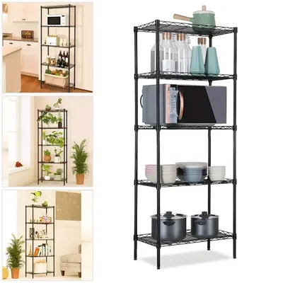 5 Tier Storage Rack Wire Shelving Unit Storage Shelves for Kitchen Living Room Garage Metal Storage Shelf Rack