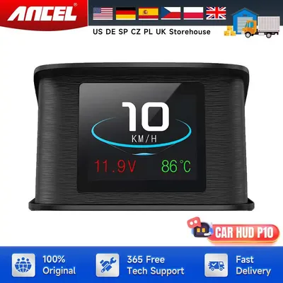 Ancel CAR HUD P10 Car Head Up HUD Display OBD2 Scanner Digital Temperature Board Computer Fuel