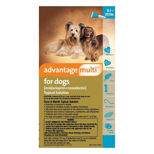 Advantage Multi (Advocate) Mittelgroße Hunde 9.1-20 Lbs (Aqua) 3 Dosen