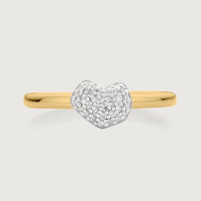 Gold Nura Mini Heart Ring Diamond