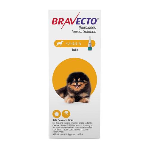 Bravecto Topical für X-Kleine Hunde (4.4 - 9.9 Lbs) Gelb 3 Dosen