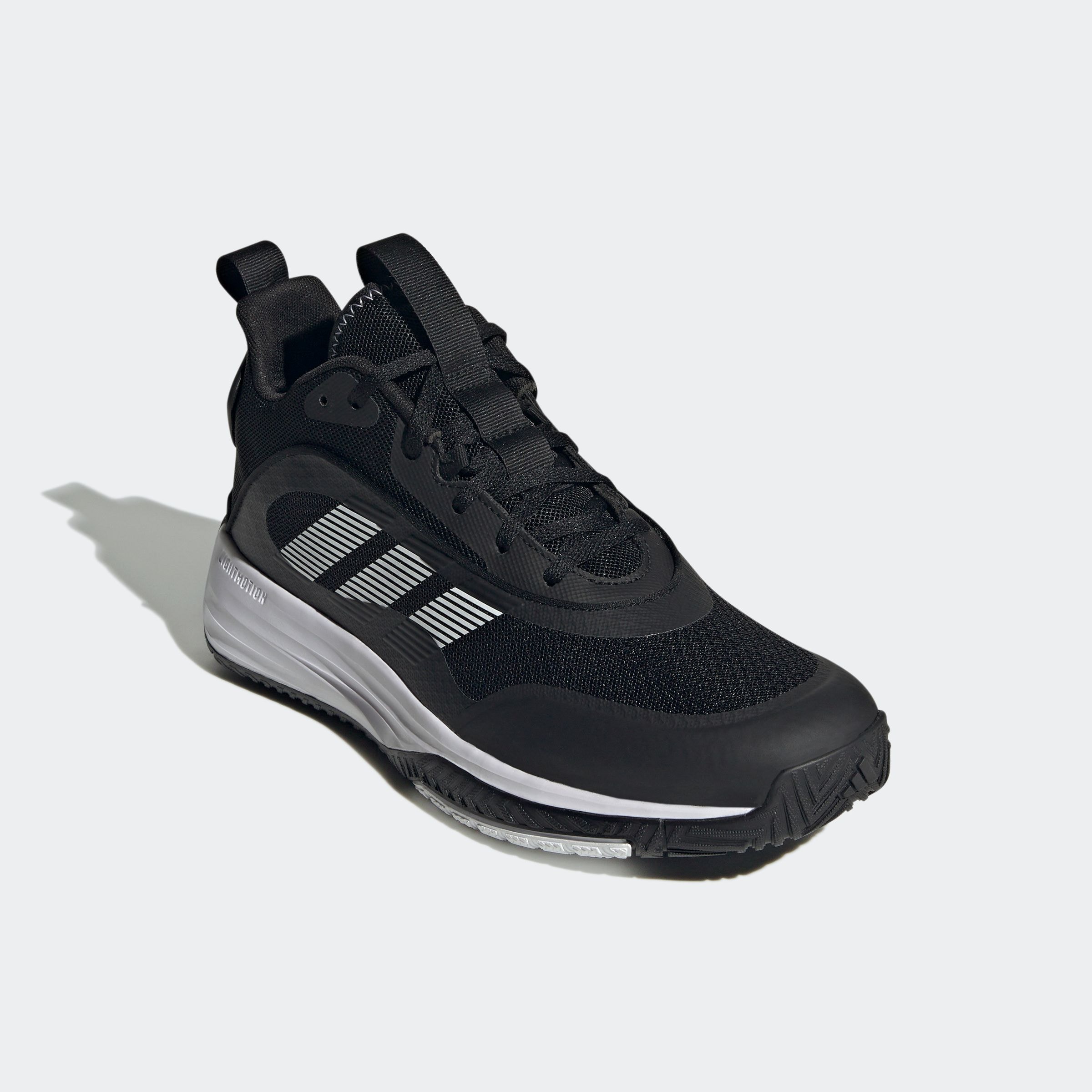 Basketballschuh ADIDAS SPORTSWEAR "OWN THE GAME 3", Herren, Gr. 41, schwarz-weiß (cschwarz, ftwwht, ftwwht), Synthetik, Textil, Schuhe